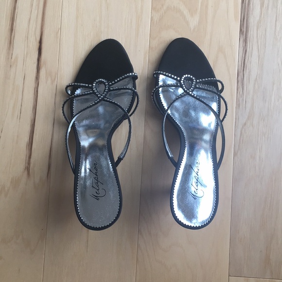 Black slip on heels with rhinestones - Picture 4 of 4